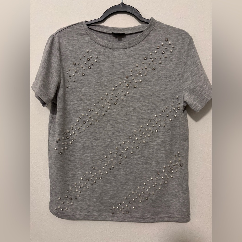 Gray Embellished Women's Top